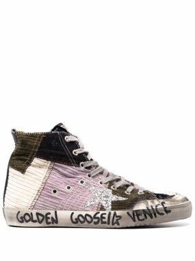 Golden Goose Francy Penstar Classic Velvet Patchwork Black/Multi Size 9